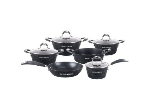 Set cratite 10 piese Royalty Line Invelis Marmura Negru Arta bucatariei