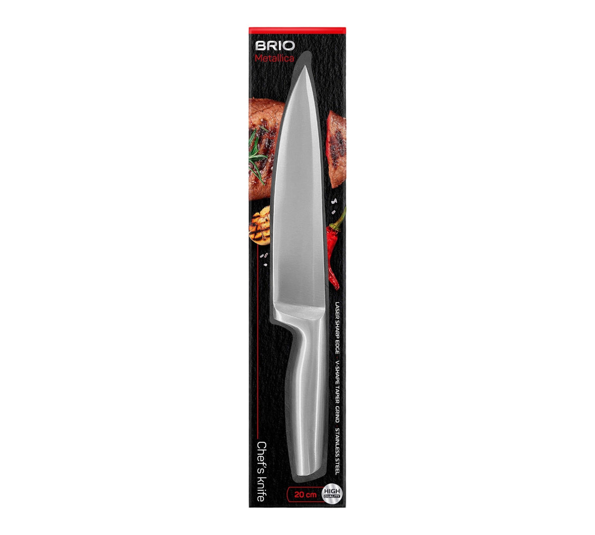 Cutit Bucatarie Profesional Chef, 20 cm, Otel Inoxidabil BRIO METALLICA