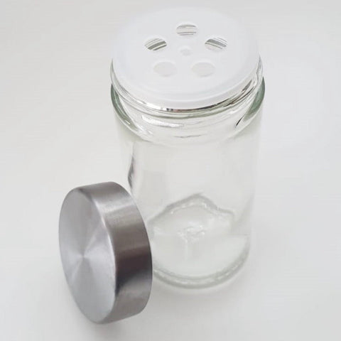Suport rotativ condimente 12 recipiente sticlă 100 ml set organizator bucătărie cu suport solid și finisaje metalice Brio Metallica