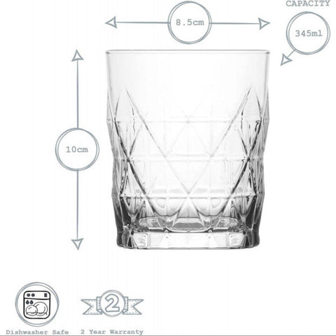 Set 6 Pahare Sticlă 345 ml Keops 366, Design Elegant Tip Cris