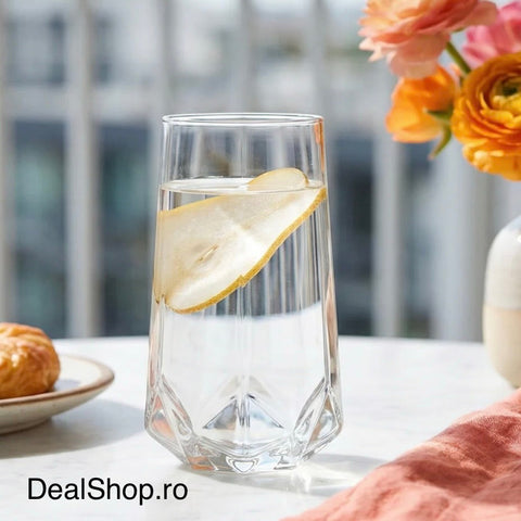 Set 6 pahare înalte apa vin bere suc Valeria LAV sticlă de 460 ml TERASA EVENIMENTE CADOUL PERFECT