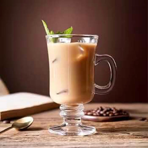 Set 6 căni din sticlă cu picior 230 ml Royal Mug – Căni Cafea, Cappuccino, Latte
