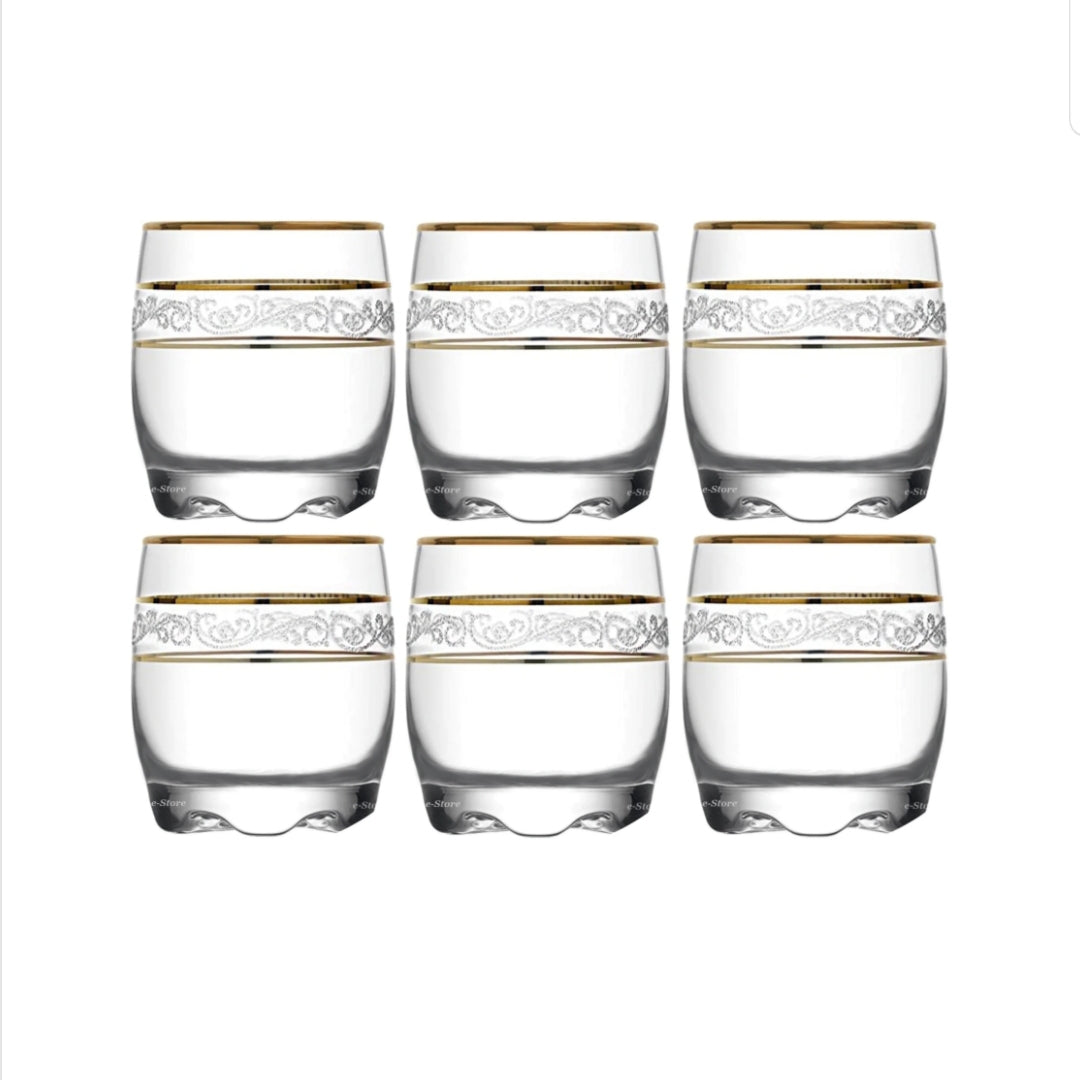 Set 6 pahare 80 ml tuica tarie Lav Adora Gold