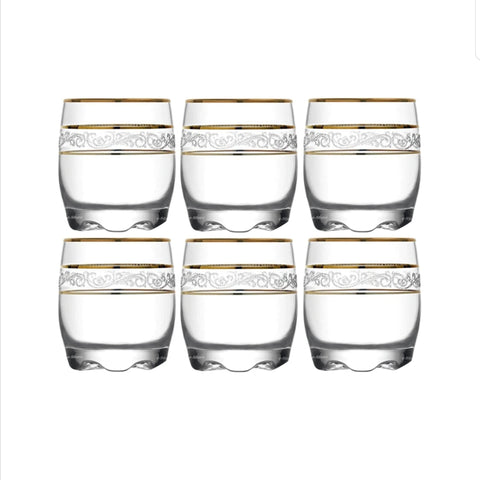 Set 6 pahare LAV Gold 290 ml pahare din sticlă pentru suc, apă, vin și whiskey