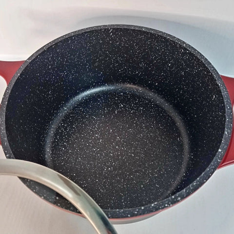 Set cratite 14 piese invelis marmura Royalty Line Premium de lux Rosu cu Negru