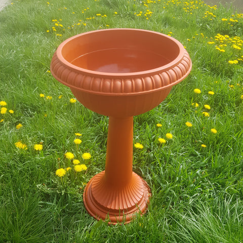 Ghiveci cu picior inalt maro 32 cm, H 63 cm Amfora terasa curte gradina
