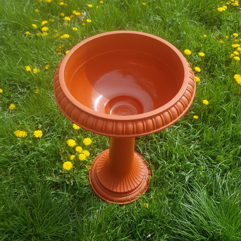 Ghiveci cu picior inalt maro 32 cm, H 63 cm Amfora terasa curte gradina