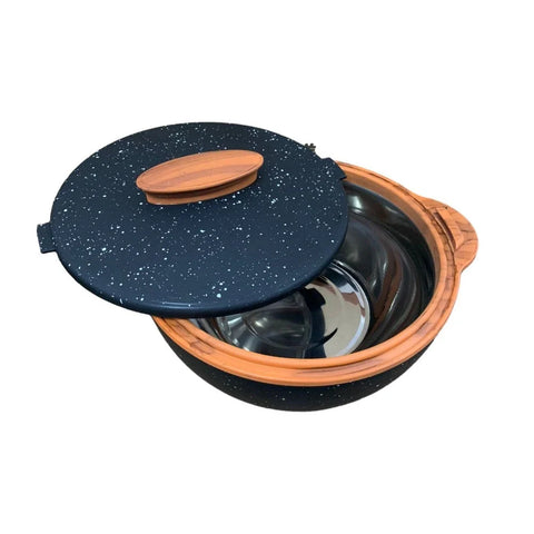 Caserola termoizolantă cu capac 5,1 Litri Negru Caserola Termica Ușor de Transportat Design Elegant