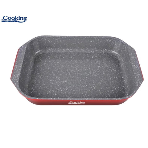 Tava Cooking by Heinner Red Line, 39.5 x 26 cm din aluminiu turnat cu acoperire ceramică gri – rezistentă și ideala pentru gătit sănătos