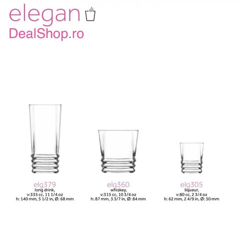 Set 18 pahare sticla Lav Elegan 335 ml, 315 ml 80 ml  CADOUL IDEAL Eleganta și Versatilitate