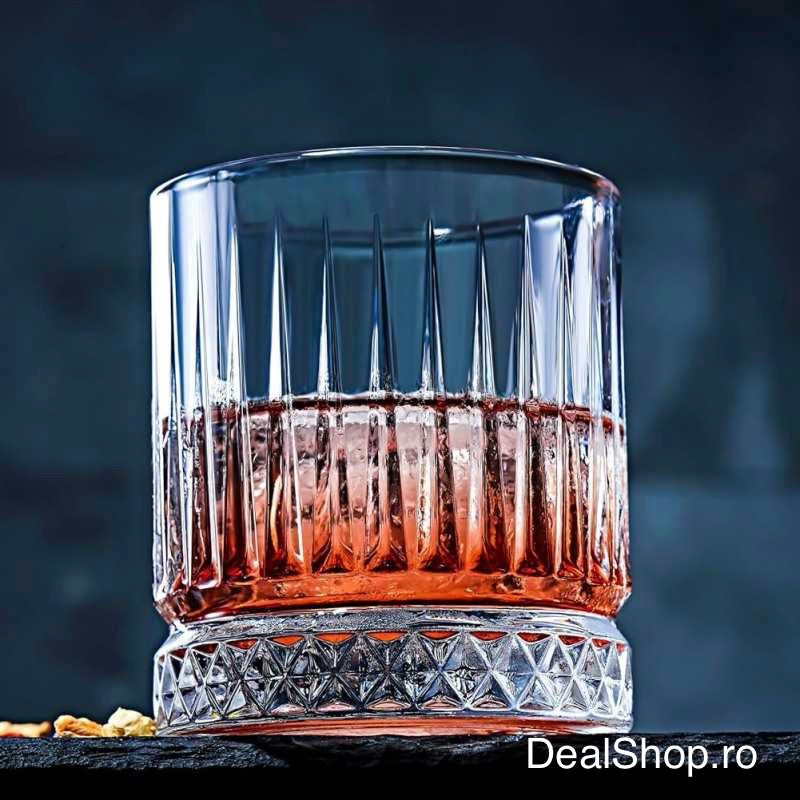 Set 4 pahare whisky Elysia 210 ml din sticlă – Old Fashioned design elegant