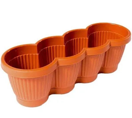 Jardiniera 40 cm ghiveci Bella nr 4 plastic maro  Eleganta Pentru terasa si Gradina Ta