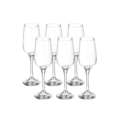 Set 12 pahare pentru șampanie King 220 ml, din sticlă transparentă, elegante, pentru evenimente și servire băuturi spumante