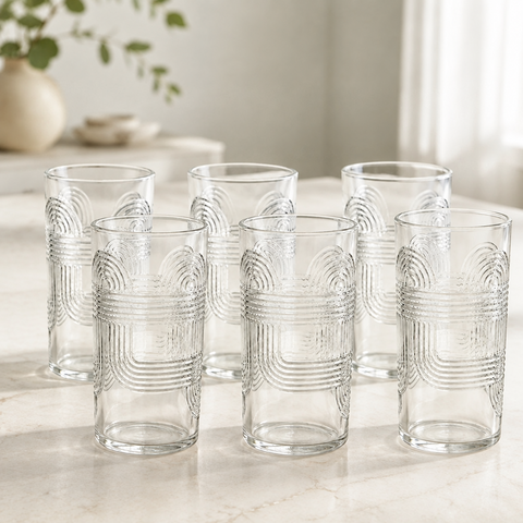 Set 6 pahare din sticlă Viola, 430 ml