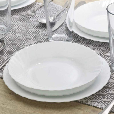 Serviciu de masa Bormioli Prima, 18 piese, pentru 6 persoane ,Opal alb