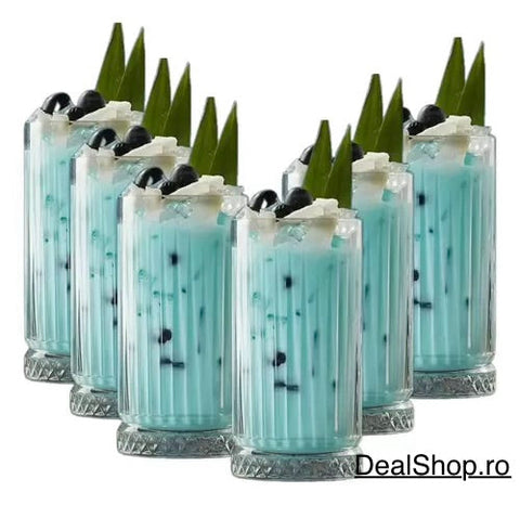 Set 4 pahare Elysia Long Drink 365 ml din sticlă – pahare pentru cocktailuri, sucuri și băuturi răcoritoare