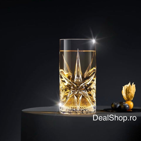 Set 4 pahare din sticlă Pasabahce Cielo 350 ml – Pahare elegante pentru apă suc și cocktailuri, Crystalin 68475