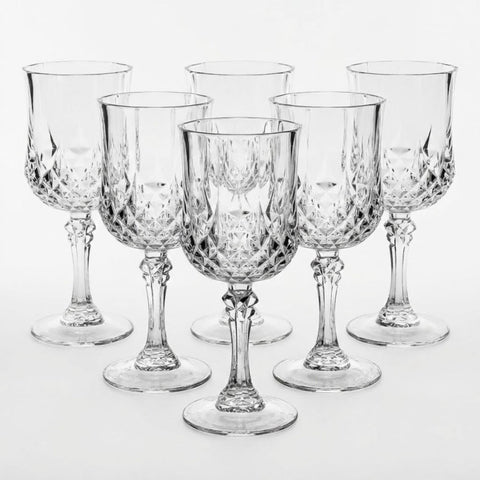 Set 6 pahar cu picior din sticlă 16 cm, Morano Rayan 180 ml