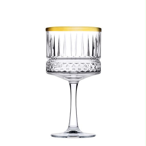 Set 4 pahare cocktail din sticlă Elysia Gold, 500 ml