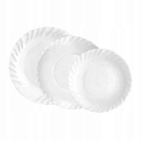 Serviciu de masa Bormioli Prima, 18 piese, pentru 6 persoane ,Opal alb
