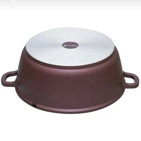 Cratita 25 litri ceramică Schmitter 44 cm cu capac din sticla aluminiu turnat compatibila cu toate sursele de căldură – Burgundy Chef