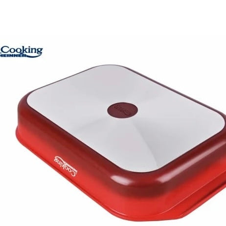 Tava Cooking by Heinner Red Line, 39.5 x 26 cm din aluminiu turnat cu acoperire ceramică gri – rezistentă și ideala pentru gătit sănătos