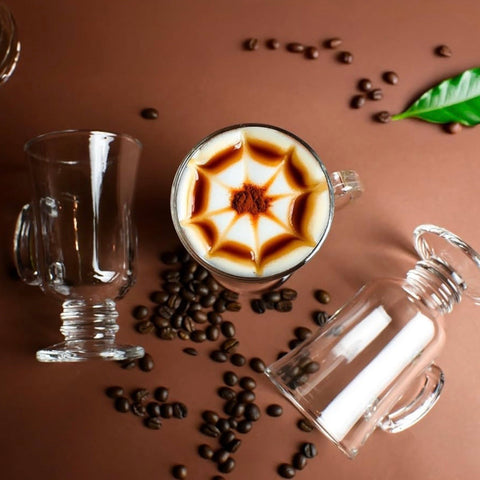 Set 6 căni din sticlă cu picior 230 ml Royal Mug – Căni Cafea, Cappuccino, Latte