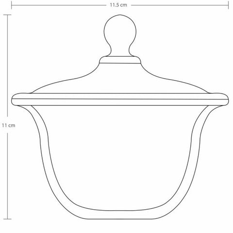 Bombonieră GLAMOUR din Sticlă Cristalină cu Capac 12 cm – Bombonieră Elegantă
