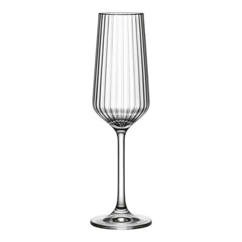 Set 6 pahare șampanie 195 ml Allegra Focus design striat – elegante sticlă premium