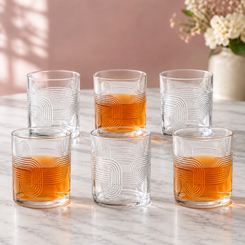 Set 6 pahare din sticlă Viola, 340 ml