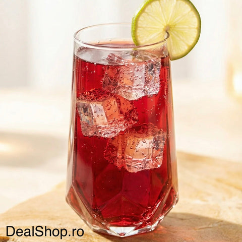 Set 6 pahare înalte apa vin bere suc Valeria LAV sticlă de 460 ml TERASA EVENIMENTE CADOUL PERFECT