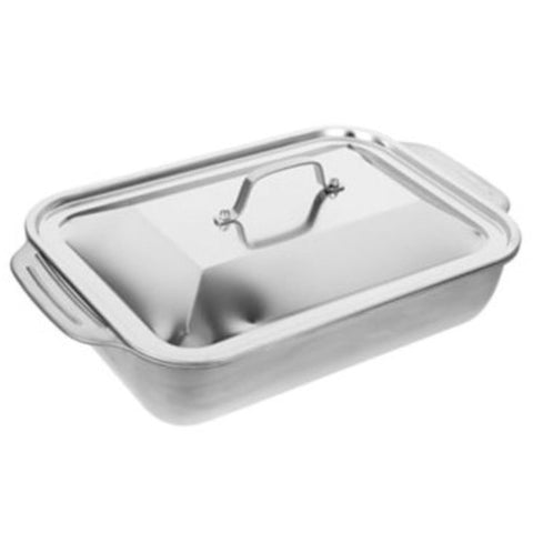 Tava inox cu capac Vanora Home Zira, 36.5 x 22 x 7 cm