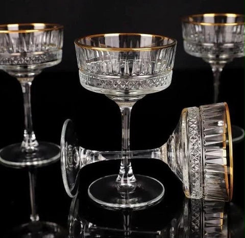 Set 4 pahare coupe pentru șampanie Elysia Gold 260 ml