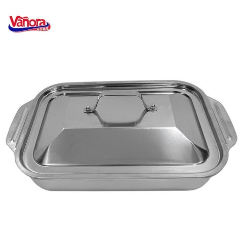 Tava inox cu capac Vanora Home Zira, 36.5 x 22 x 7 cm