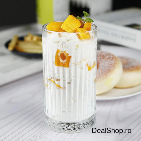 Set 4 pahare Elysia Long Drink 365 ml din sticlă – pahare pentru cocktailuri, sucuri și băuturi răcoritoare