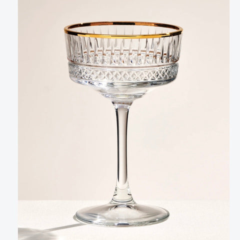 Set 4 pahare coupe pentru șampanie Elysia Gold 260 ml