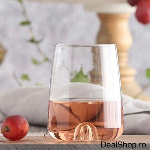 Set 6 pahare sticla 360 ml LAV Terra 359 – pahare moderne băuturi design elegant cu bazs reliefată