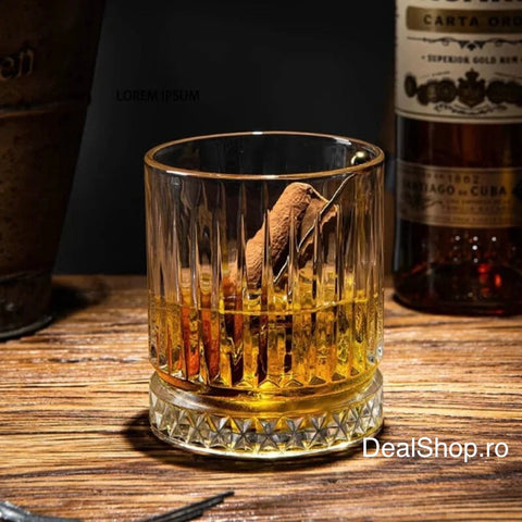 Set 4 pahare whisky Elysia 210 ml din sticlă – Old Fashioned design elegant