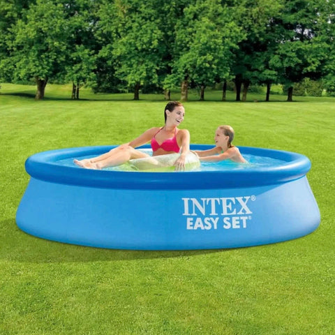 Piscina 1942 litri gonflabila Intex, Easy Set 28106NP rotunda 244 x 61 cm pt adulti si copii