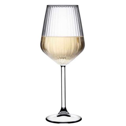Set 6 Pahare Vin Allegra Focus 350 ml – Design striat sticla Premium