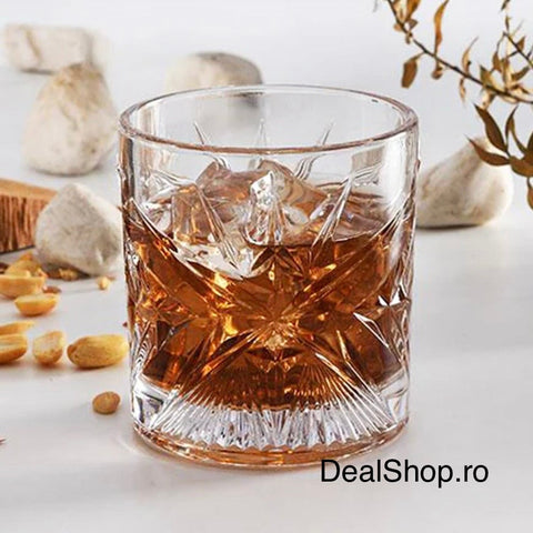 Set 4 pahare whisky din sticlă Pasabahce Cielo 350 ml – Pahare Crystalin pentru whisky bourbon și cocktailuri 68484