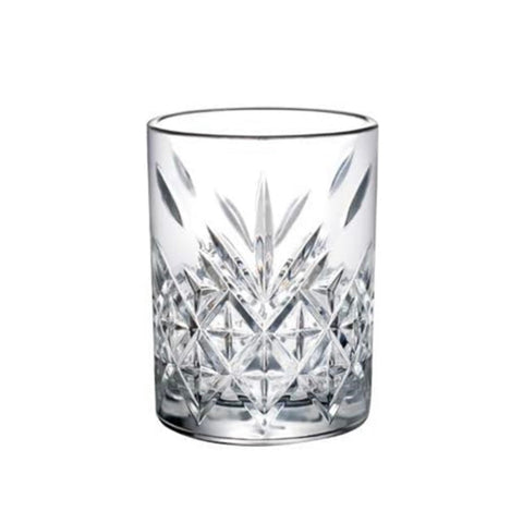Set 4 Pahare Timeless 205 ml  Sticlă groasă transparentă design clasic gravat, pentru whisky, apă sau cocktailuri