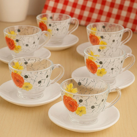 Cești de Ceai și Cafea din Sticlă, 200 ml– Set 6 Bucăți Galaxy, Design Elegant