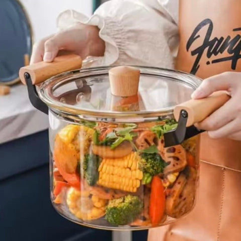 Cratiță sticlă borosilicată 3.5 L cu capac – rezistentă la temperaturi înalte, ideală pentru gătit sănătos