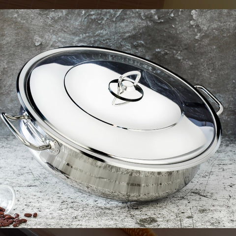 Cratita 29 litri inox profesională fund dublu cu capac,45 x 20 cm