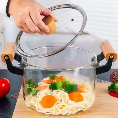 Cratita sticla borosilicata 2.5 Litri cu capac – rezistenta la temperaturi înalte ideală pentru gătit sănătos