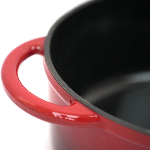 Cratita ovală fontă emailată 6L cu capac Cooking by Heinner Red Line – 33.5×26×12 cm vas profesional gătit la cuptor & plită