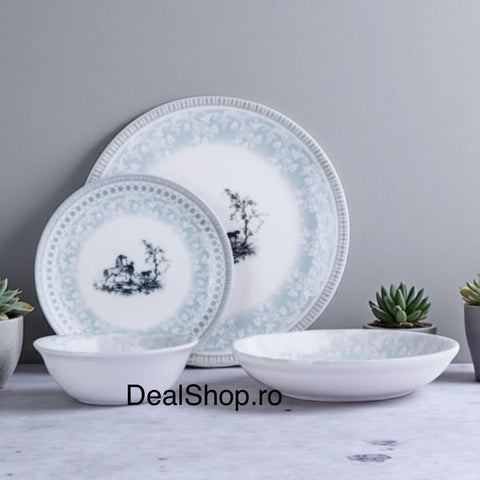 Serviciu de masa 6 persoane din porțelan Blue Damask 24 piese 06