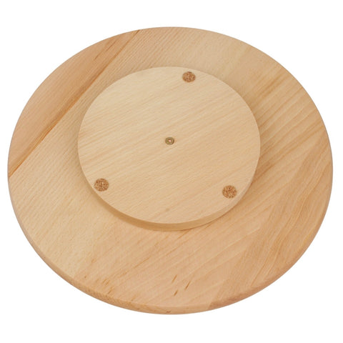 Platou rotativ din lemn de fag 33 cm cu picioare antiderapante finisaj brut 3495