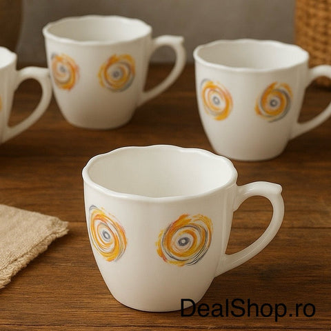 Set 6 Cești Opal Spiral 190 ml  Design Modern și Elegant